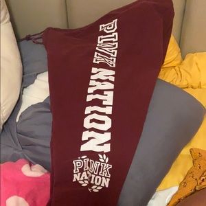 PINK sweats burgundy